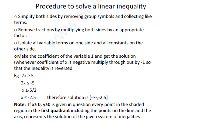 LINEAR INEQUALITIES