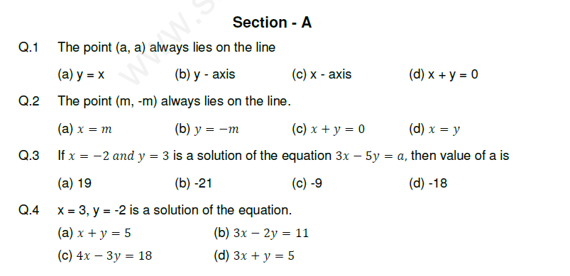 Linear Equations in two variables