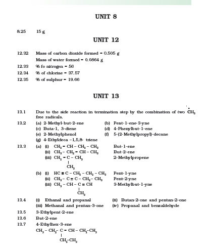 NCERT Class 11 Chemistry Answer to Some Selected Problems