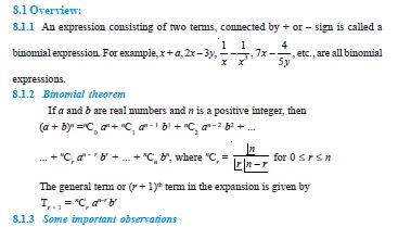 NCERT Class 11 Maths Binomial Theorem Questions