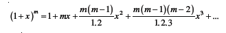 As discussed in the Chapter 9 on Sequences and Series, a sequence a1, a2, ..., an, ... having infinite number of terms is called infinite sequence and its indicated sum, i.e., a1 + a2 + a3 + ... + an + ... is called an infinte series associated with infinite sequence. This series can also be expressed in abbreviated form using the sigma notation, i.e., In this Chapter, we shall study about some special types of series which may be required in different problem situations. A.1.2 Binomial Theorem for any Index In Chapter 8, we discussed the Binomial Theorem in which the index was a positive integer. In this Section, we state a more general form of the theorem in which the index is not necessarily a whole number. It gives us a particular type of infinite series, called Binomial Series. We illustrate few applications, by examples. We know the formula n is non-negative integer. Observe that if we replace index n by negative integer or a fraction, then the combinations C n r do not make any sense. We now state (without proof), the Binomial Theorem, giving an infinite series in which the index is negative or a fraction and not a whole number. Theorem The formula