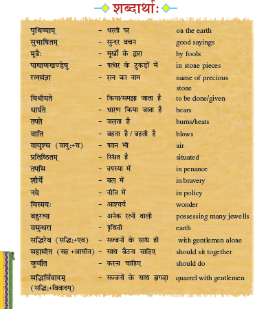 NCERT Class 7 Sanskrit Ruchira Chapter 1 Subhashitani