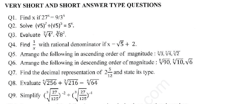 Number System Assignment 8