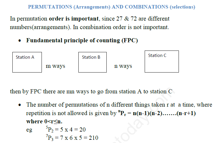 PERMUTATIONS AND COMBINATIONS