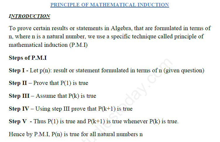 PRINCIPLE OF MATHEMATICAL INDUCTION