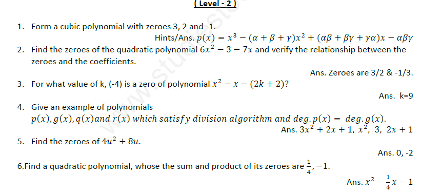 Polynomials Assignment 5