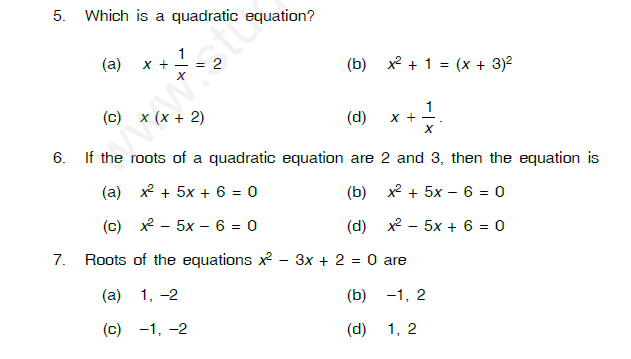 Quadratic Equations Assignment 12