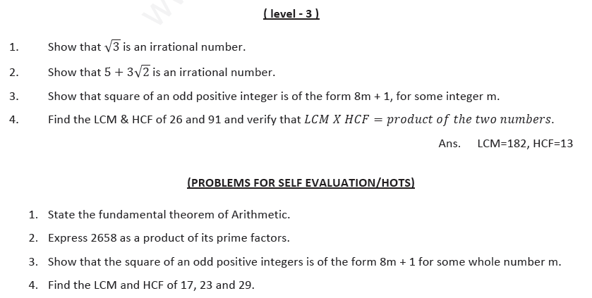 CBSE Class 10 Mathematics Real Numbers Assignment Set E