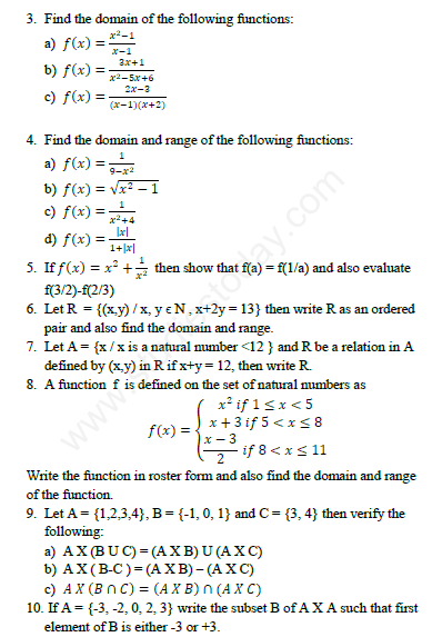 Relations and Functions