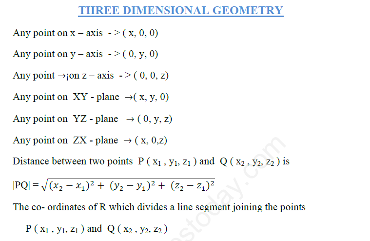 Three Dimensional Geometry