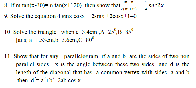 Trigonometric functions