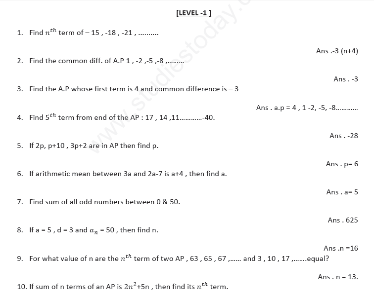 arithmatic progression