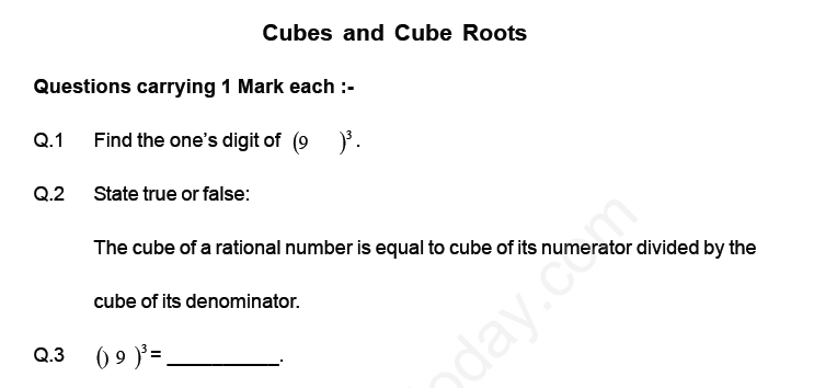 cubes and cube roots