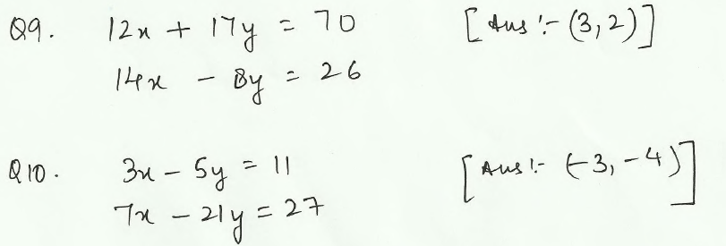 CBSE Class 10 Mathematics Linear Equations Assignment Set M