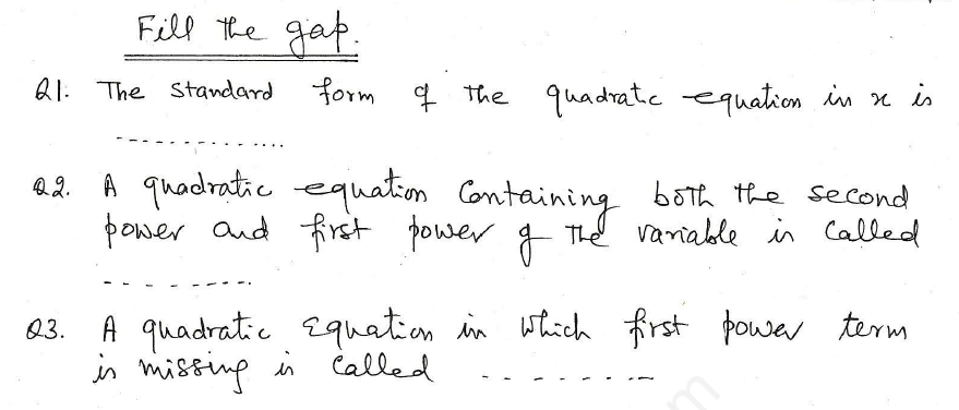 CBSE Class 10 Mathematics Quadratic Equations Assignment Set K