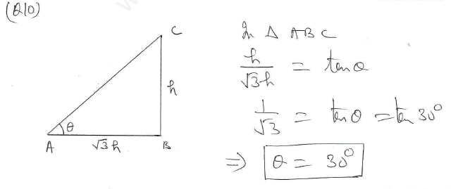 CBSE Class 10 Mathematics Trigonometry Assignment Set Q4