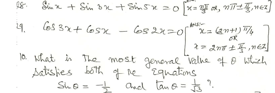 CBSE Class 11 Mathematics Trigonometry Assignment Set F