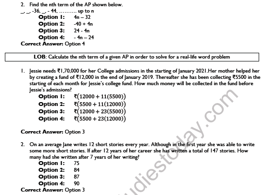 CBSE Class 10 Arithmetic Progression Printable Worksheet Set B 3