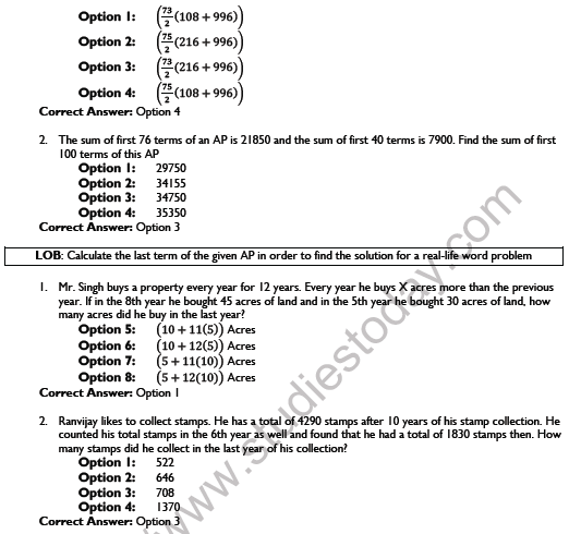 CBSE Class 10 Arithmetic Progression Printable Worksheet Set B 5