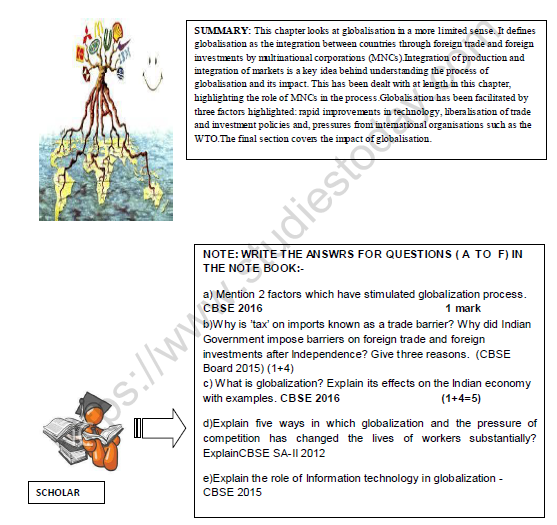 CBSE Class 10 Economics Globalization Worksheet 1