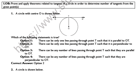 CBSE Class 10 Mathematics Circles Worksheet Set G 2