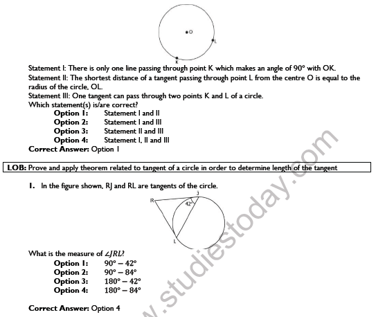 CBSE Class 10 Mathematics Circles Worksheet Set G 3