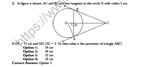 CBSE Class 10 Mathematics Circles Worksheet Set G 4