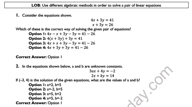 CBSE Class 10 Mathematics Pair of Linear Equation In Two Variables Worksheet Set G 5