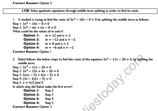 CBSE Class 10 Mathematics Quadratic Equations Worksheet Set D 3