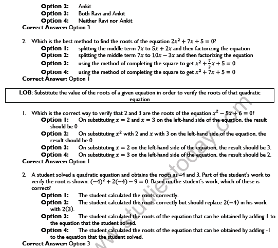 CBSE Class 10 Mathematics Quadratic Equations Worksheet Set D 5