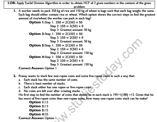 CBSE Class 10 Mathematics Real Numbers Worksheet Set D 1