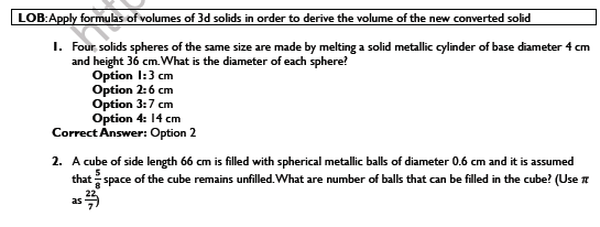 CBSE Class 10 Mathematics Surface Areas And Volumes Worksheet Set E 2