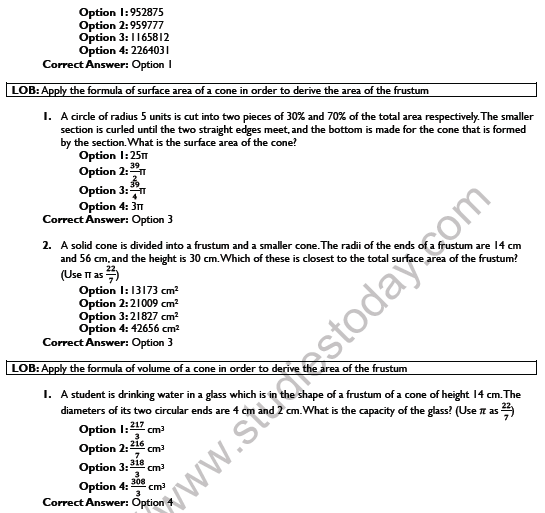 CBSE Class 10 Mathematics Surface Areas And Volumes Worksheet Set E 3