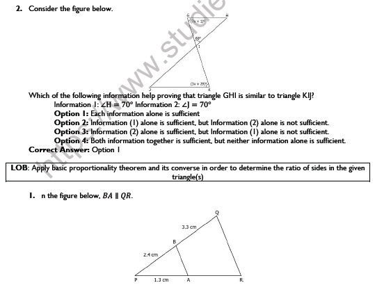 CBSE Class 10 Mathematics Triangles Worksheet Set E 4