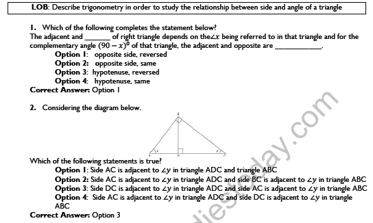CBSE Class 10 Mathematics Trignometry Printable Worksheet Set F 1