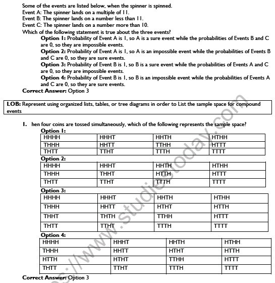 CBSE Class 10 Maths Probabilty Worksheet 3