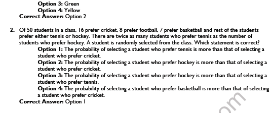 CBSE Class 10 Maths Probabilty Worksheet 5