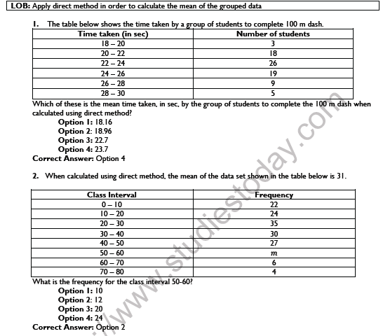 CBSE Class 10 Maths Statistics And Probabilty Worksheet 1