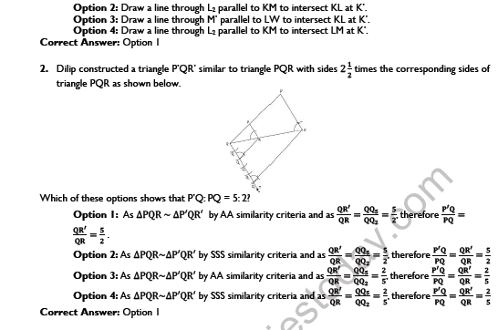 CBSE Class 10 Mental Maths Geometrical Constructions Worksheet Set A 3