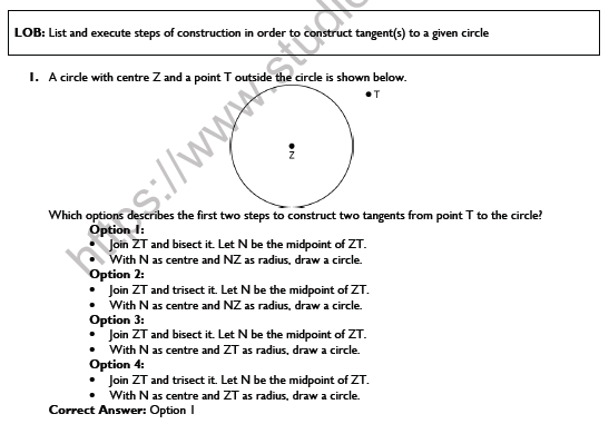 CBSE Class 10 Mental Maths Geometrical Constructions Worksheet Set A 4