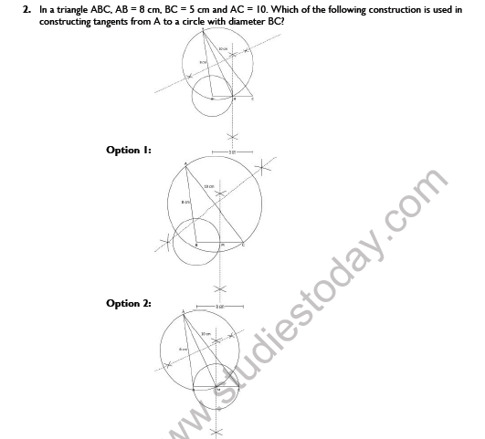 CBSE Class 10 Mental Maths Geometrical Constructions Worksheet Set A 5