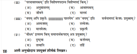 CBSE Class 10 Sanskrit Sample Paper Set B