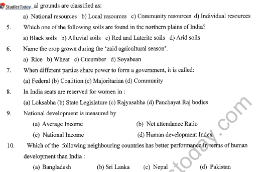 CBSE Class 10 Social Science Question Paper 2022 Set C 2