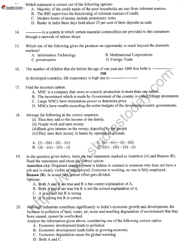 CBSE Class 10 Social Science Sample Paper Solved 2022 Set D 3