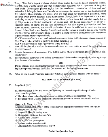CBSE Class 10 Social Science Sample Paper Solved 2022 Set D 5