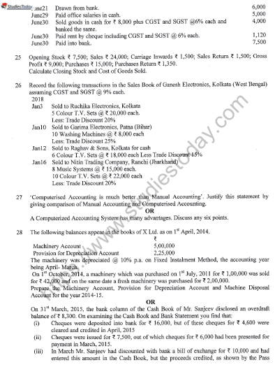 CBSE Class 11 Accountancy Question Paper Set N Solved 3