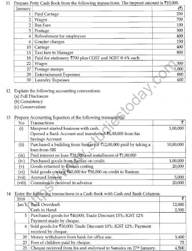 CBSE Class 11 Accountancy Question Paper Set P Solved 2