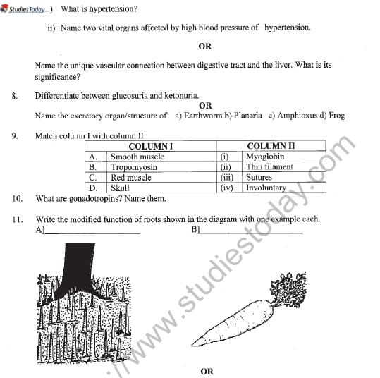 CBSE Class 11 Biology Question Paper Set R Solved 2