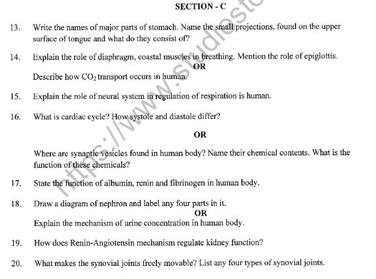 CBSE Class 11 Biology Question Paper Set S Solved 3