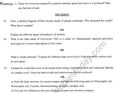 CBSE Class 11 Biology Sample Paper Set J Solved 5